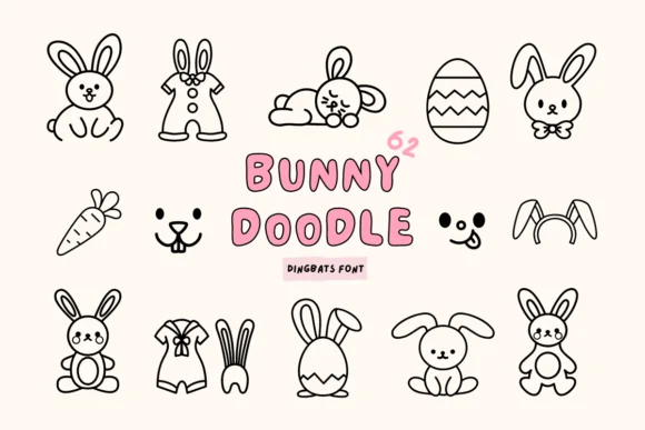 Bunny Doodle by Babymimiart — Dingbats Font
