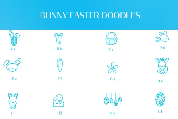 Bunny Easter Doodles by Heartcraft Atelier — Dingbats Font — thumbnail 2