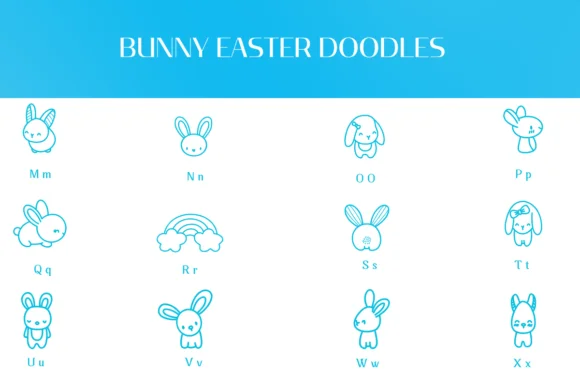 Bunny Easter Doodles by Heartcraft Atelier — Dingbats Font — thumbnail 3