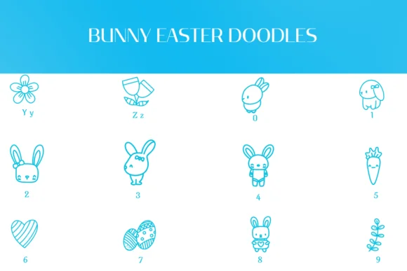 Bunny Easter Doodles by Heartcraft Atelier — Dingbats Font — thumbnail 4