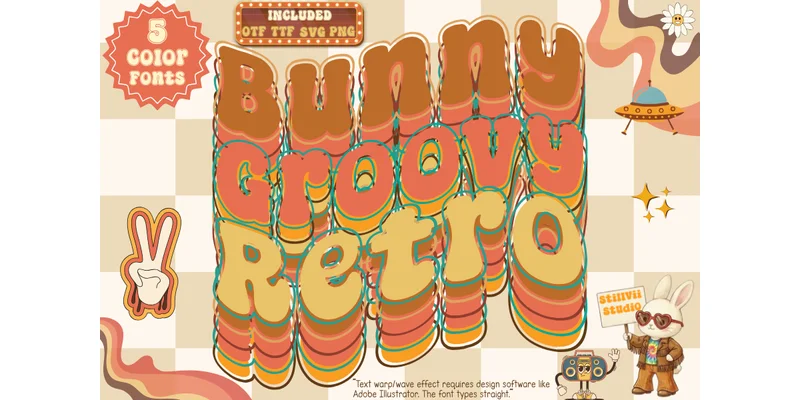 Bunny Groovy Retro Font by StillViiStudio — Color Fonts Font