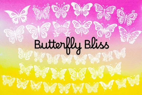 Butterfly Bliss by MOMAT THIRTYONE — Dingbats Font
