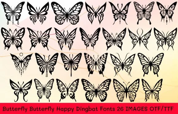 Butterfly Butterfly Happy by MOMAT THIRTYONE — Dingbats Font