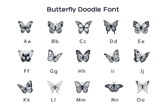 Butterfly Doodles by Pui Art — Dingbats Font — thumbnail 7