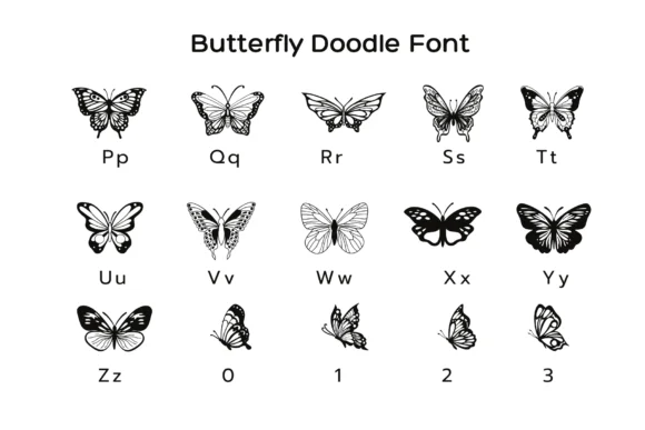 Butterfly Doodles by Pui Art — Dingbats Font — thumbnail 8