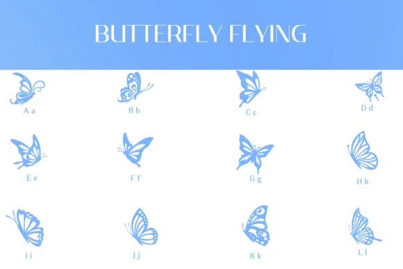 Butterfly Flying by Heartcraft Atelier — Dingbats Font — thumbnail 2