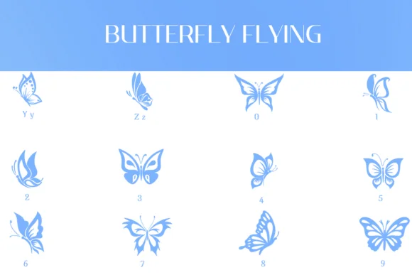 Butterfly Flying by Heartcraft Atelier — Dingbats Font — thumbnail 4