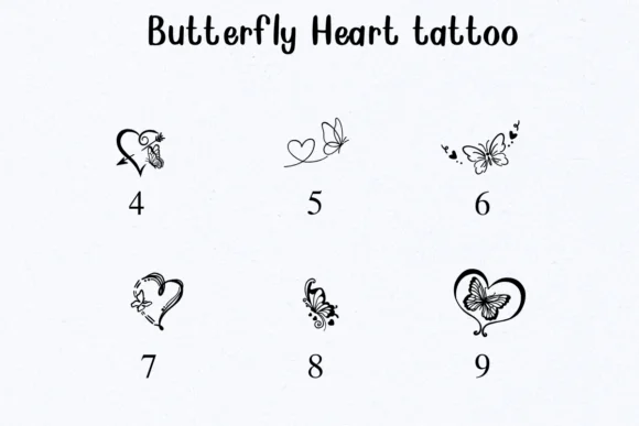Butterfly Heart Tattoo by Nongyao — Dingbats Font — thumbnail 4