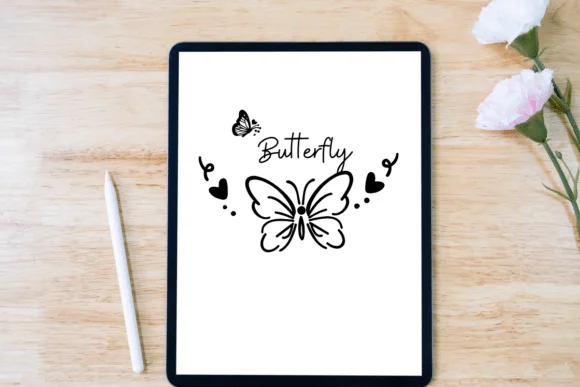 Butterfly Heart Tattoo by Nongyao — Dingbats Font — thumbnail 5