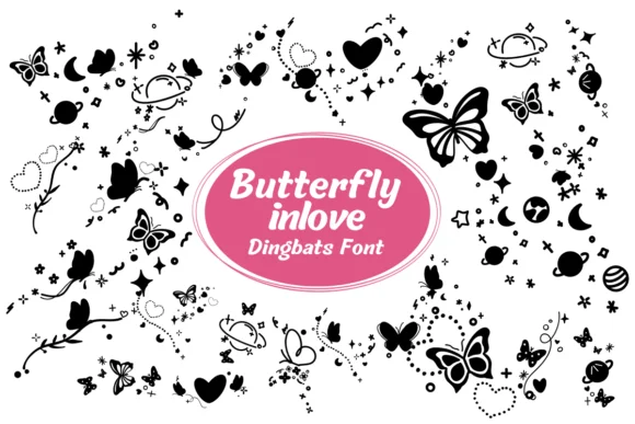 Butterfly in Love by Nun Sukhwan — Dingbats Font