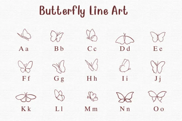 Butterfly Line Art by Nongyao — Dingbats Font — thumbnail 2