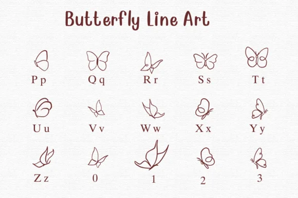 Butterfly Line Art by Nongyao — Dingbats Font — thumbnail 3