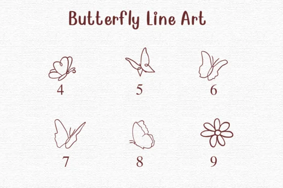 Butterfly Line Art by Nongyao — Dingbats Font — thumbnail 4