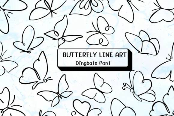 Butterfly Line Art by Ketsarin — Dingbats Font