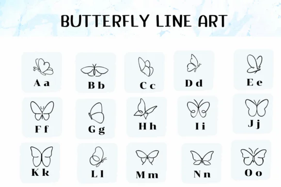 Butterfly Line Art by Ketsarin — Dingbats Font — thumbnail 2