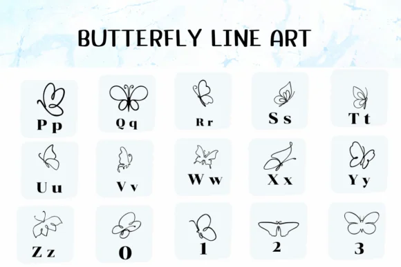 Butterfly Line Art by Ketsarin — Dingbats Font — thumbnail 3
