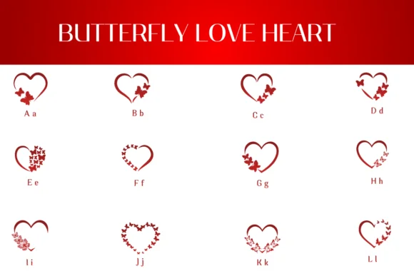 Butterfly Love Heart by Heartcraft Atelier — Dingbats Font — thumbnail 2