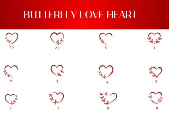 Butterfly Love Heart by Heartcraft Atelier — Dingbats Font — thumbnail 4