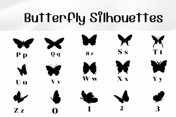 Butterfly Silhouettes by Ketsarin — Dingbats Font — thumbnail 3