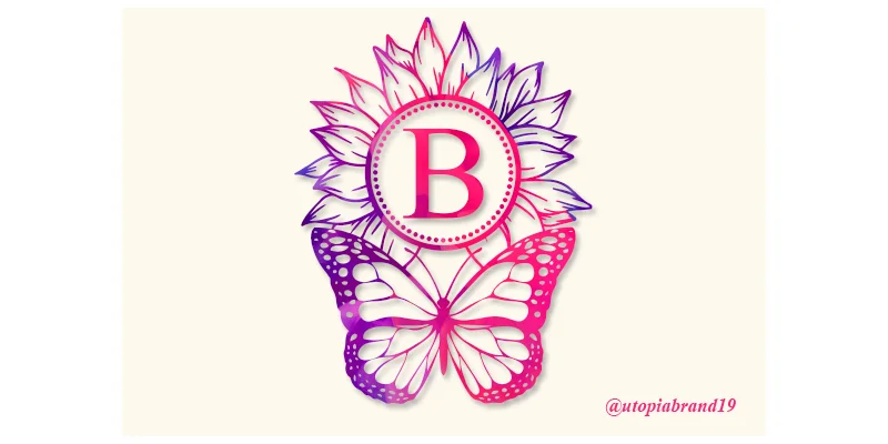 Butterfly Sunflower Monogram Font by utopiabrand19 by utopiabrand19 — Decorative Font