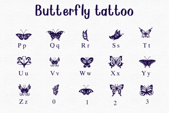 Butterfly Tattoo by Nongyao — Dingbats Font — thumbnail 3