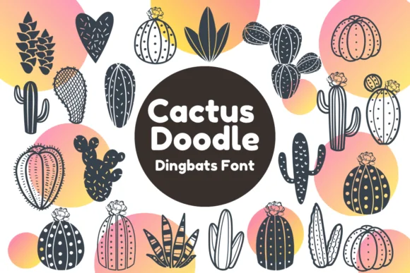 Cactus Doodle by Nun Sukhwan — Dingbats Font