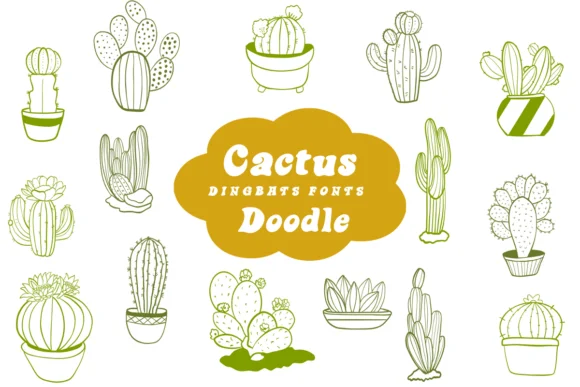 Cactus Doodle by Suphitchaya — Dingbats Font