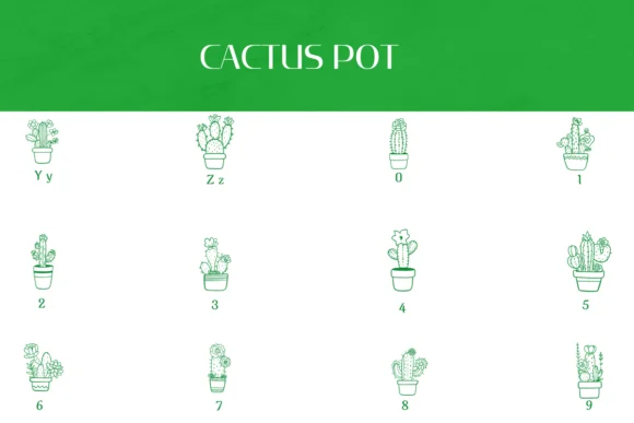 Cactus Pot by Heartcraft Atelier — Dingbats Font — thumbnail 4