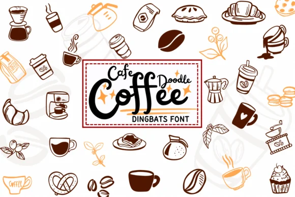 Cafe Coffee Doodle by PraewDesigns — Dingbats Font