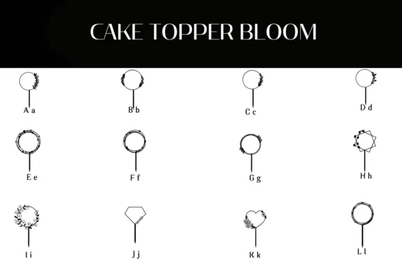 Cake Topper Bloom by Heartcraft Atelier — Dingbats Font — thumbnail 2