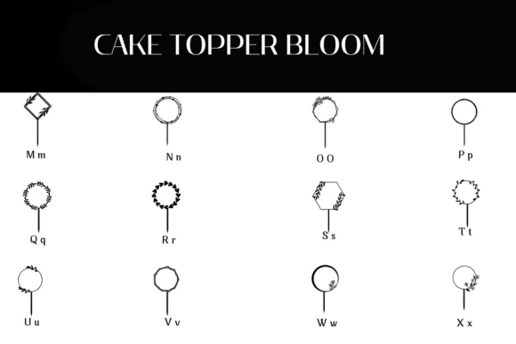 Cake Topper Bloom by Heartcraft Atelier — Dingbats Font — thumbnail 3