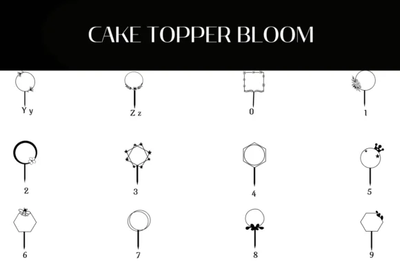 Cake Topper Bloom by Heartcraft Atelier — Dingbats Font — thumbnail 4