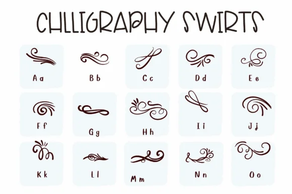 Calligraphy Swirls by Sirinart — Dingbats Font — thumbnail 2