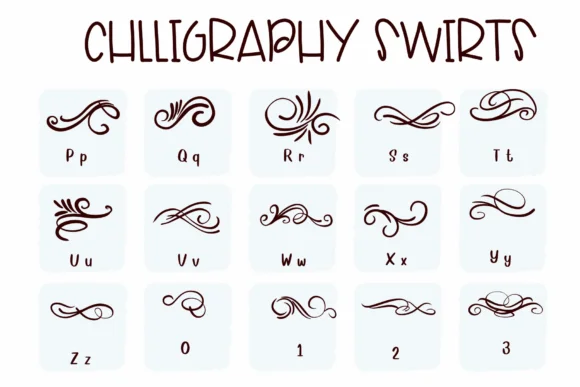 Calligraphy Swirls by Sirinart — Dingbats Font — thumbnail 3