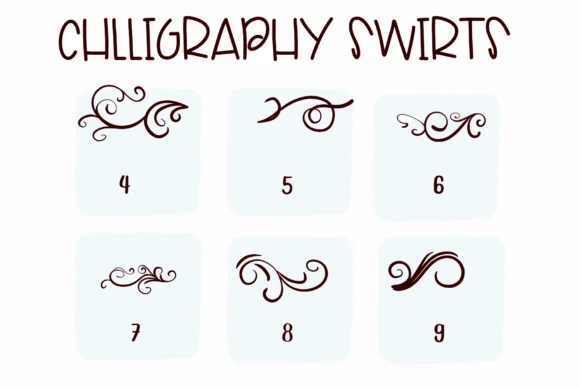Calligraphy Swirls by Sirinart — Dingbats Font — thumbnail 4