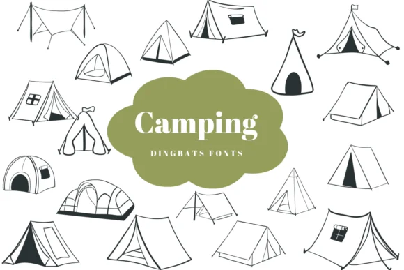 Camping by Suphitchaya — Dingbats Font