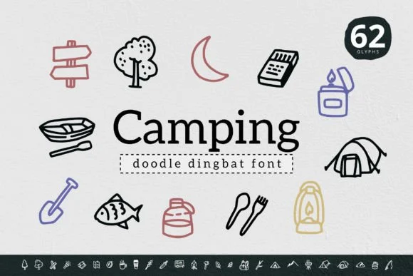 Camping by YandiDesigns — Dingbats Font