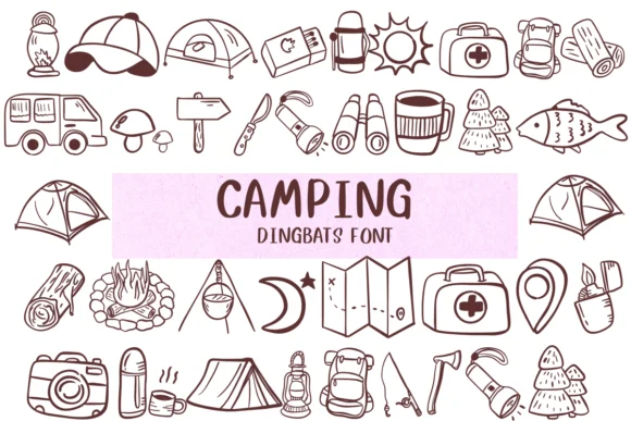 Camping by Nongyao — Dingbats Font