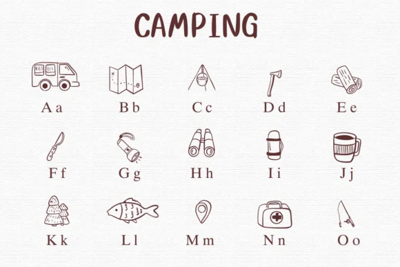Camping by Nongyao — Dingbats Font — thumbnail 2