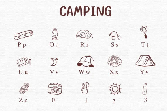 Camping by Nongyao — Dingbats Font — thumbnail 3
