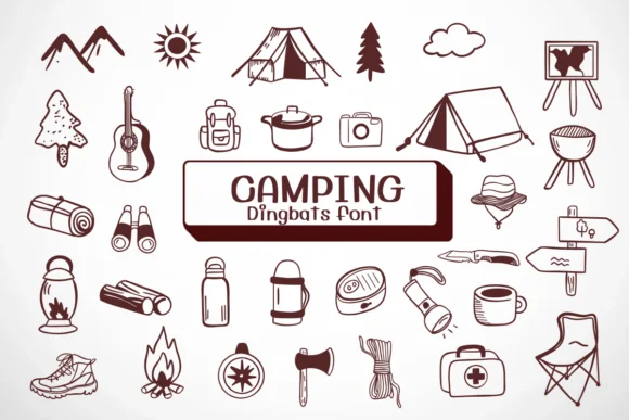 Camping by Ketsarin — Dingbats Font