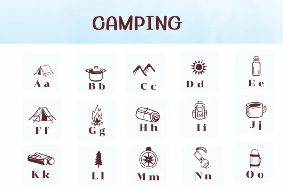 Camping by Ketsarin — Dingbats Font — thumbnail 2