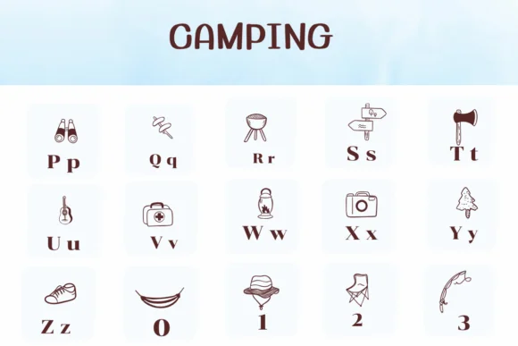Camping by Ketsarin — Dingbats Font — thumbnail 3