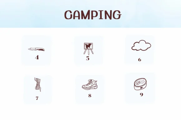 Camping by Ketsarin — Dingbats Font — thumbnail 4