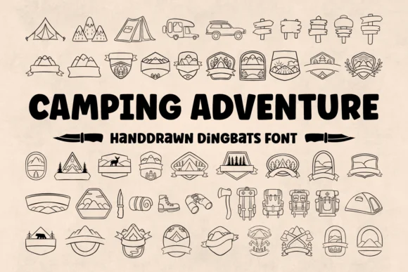 Camping Adventure by Creative Fabrica Fonts — Dingbats Font