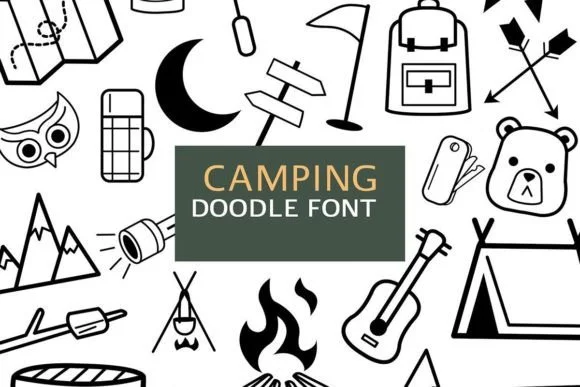 Camping Doodle by digitalplannerland — Dingbats Font