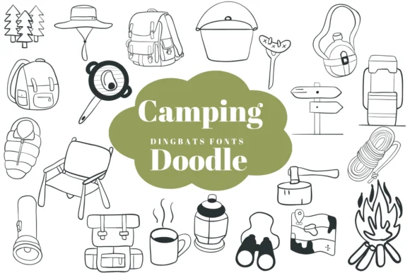 Camping Doodle by Suphitchaya — Dingbats Font