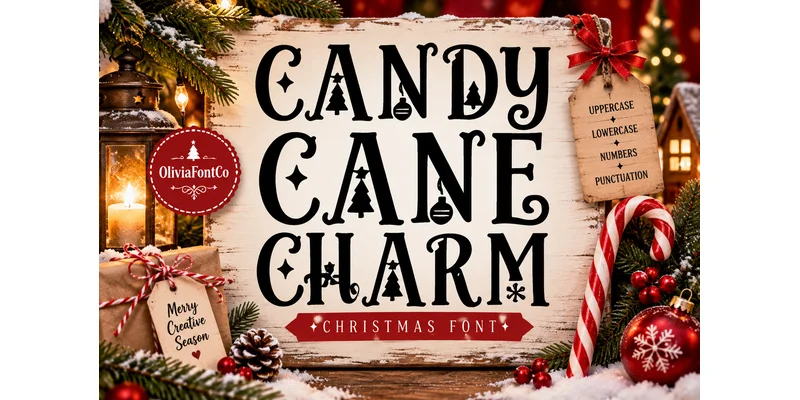 Candy Cane Charm Font by OliviaFontCo by OliviaFontCo — Display Font