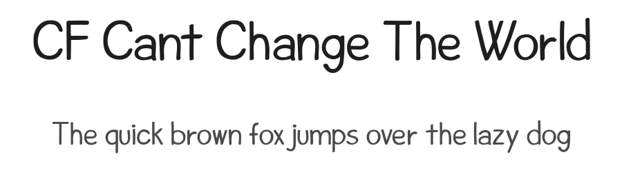 CF Cant Change The World