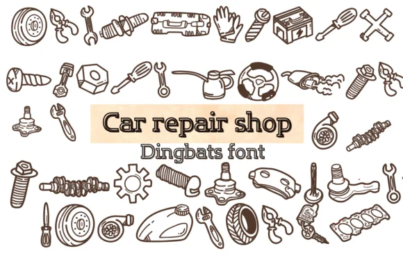 Car Repair Shop by Nongyao — Dingbats Font